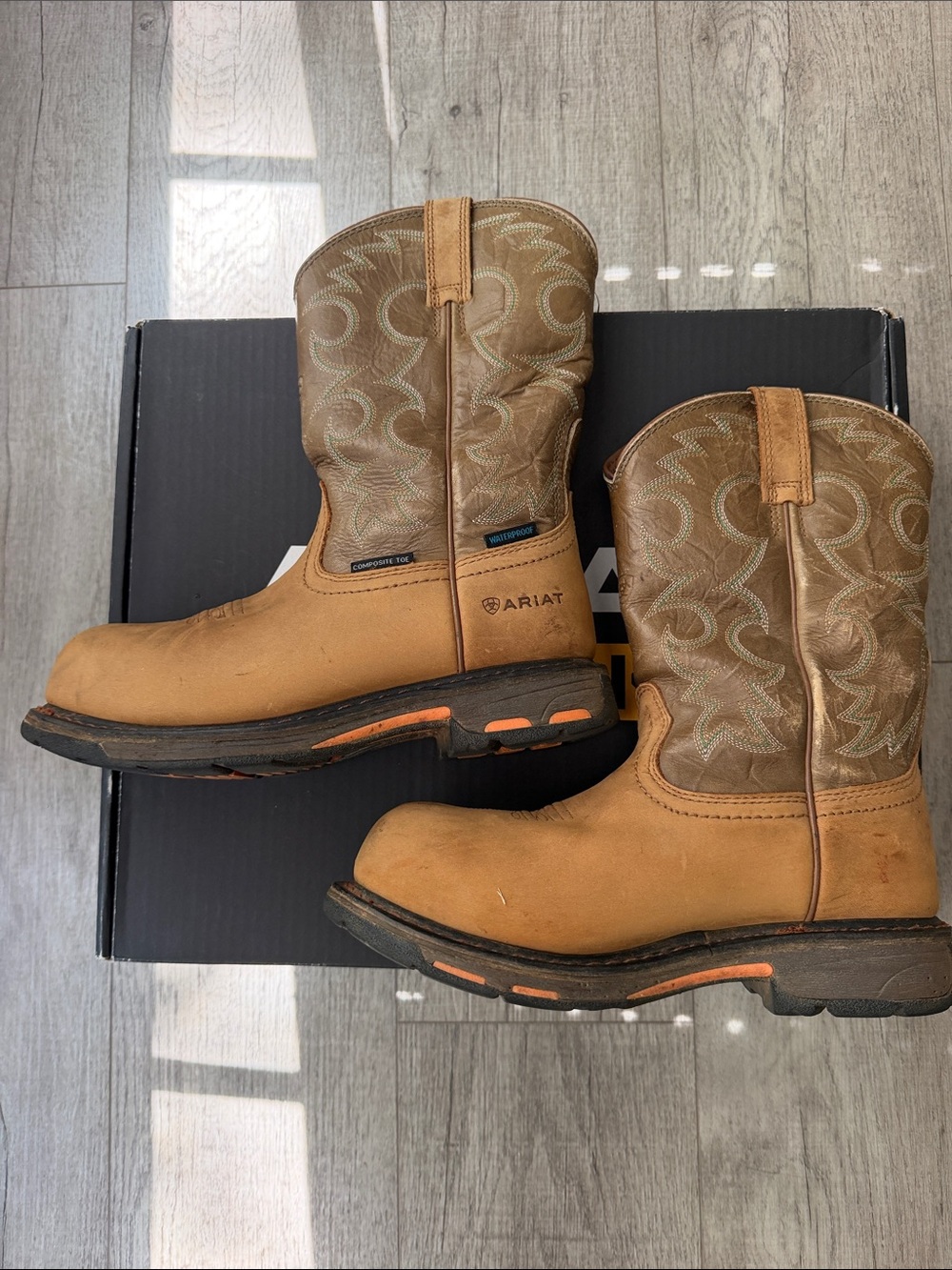 Ariat Tan and Brown Women's Western Work Boots